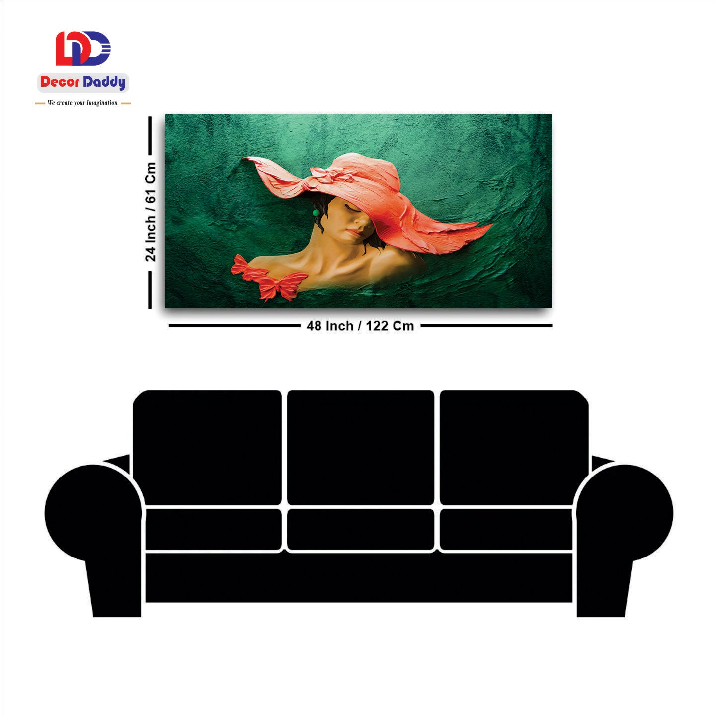 Classic Lady with a hat Premium Canvas wall painting decorative masterpiece for home decor